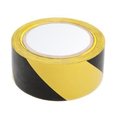 Taśma ostrzegawcza 48x25 ŻÓŁTO/CZARNA
