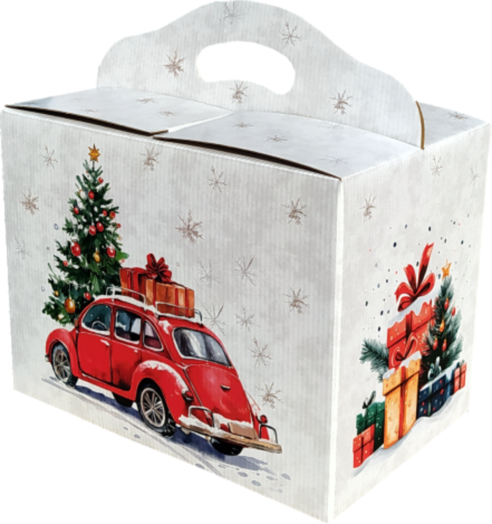Pudełko świąteczne z uchwytem garbusek