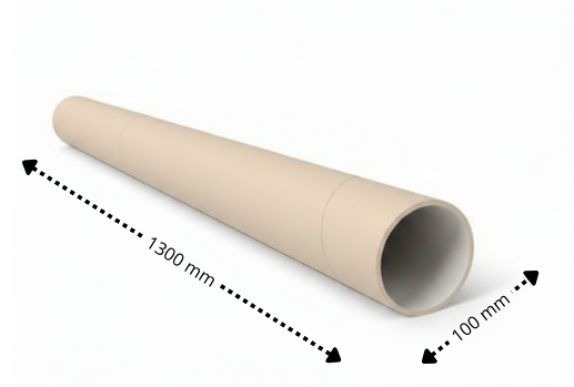tuba tekturowa brązowa fi 100 x 1300 x 2 z zatyczkami