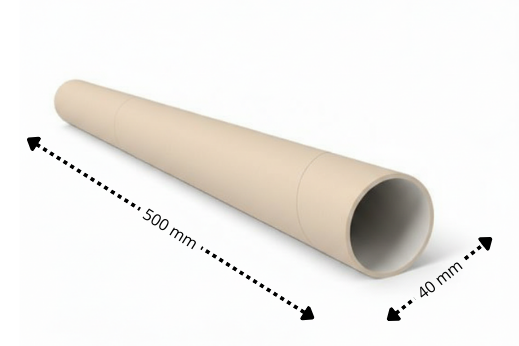 tuba tekturowa brązowa fi 40 x 500 x 2 z zatyczkami
