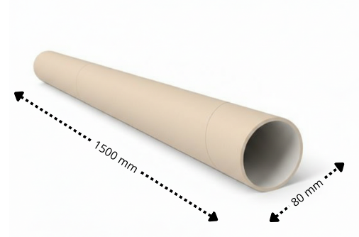 tuba tekturowa brązowa fi 80 x 1500 x 2 z zatyczkami