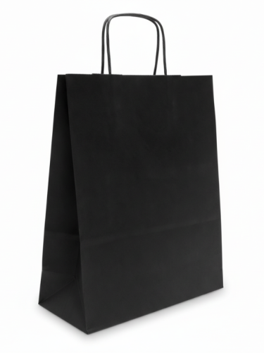 torba papierowa 25 x 11 x 32 cm czarna, biały środek