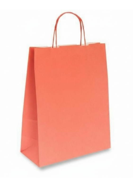 torba papierowa 25 x 11 x 32 cm czerwona, biały środek