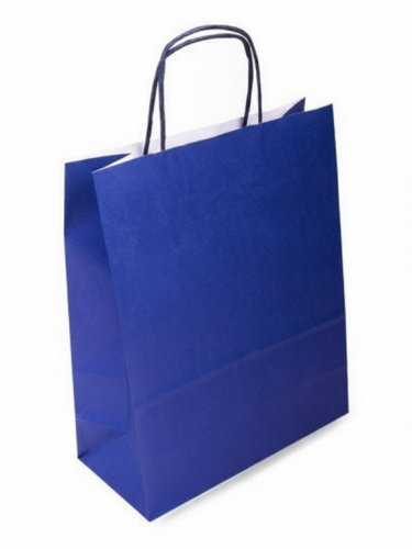 torba papierowa 25 x 11 x 32 cm granatowa, biały środek