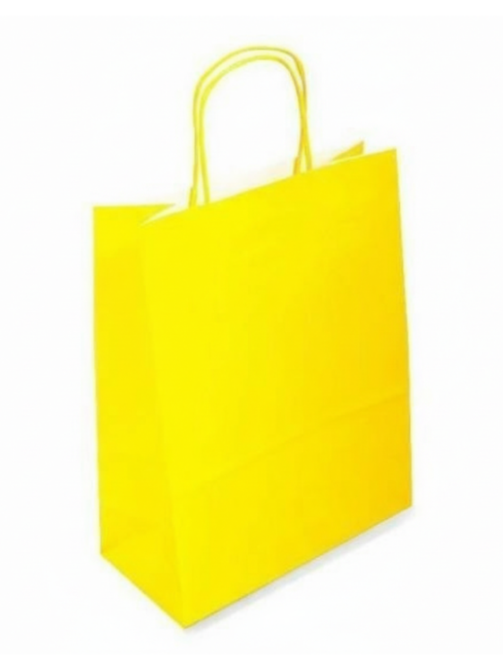 torba papierowa 25 x 11 x 32 cm żółta, biały środek