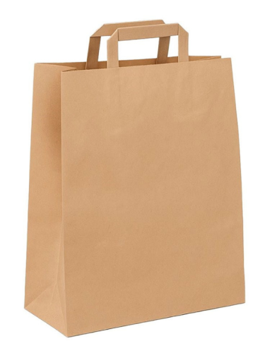 torba papierowa 32 x 16 x 43 cm brązowa, uchwyt skręcany