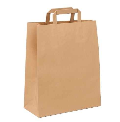 torba papierowa 32 x 16 x 43 cm brązowa, uchwyt skręcany