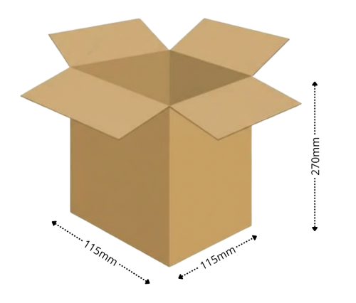 Karton klapowy tekt 5 - 115 x 115 x 270 - 610g fala BC