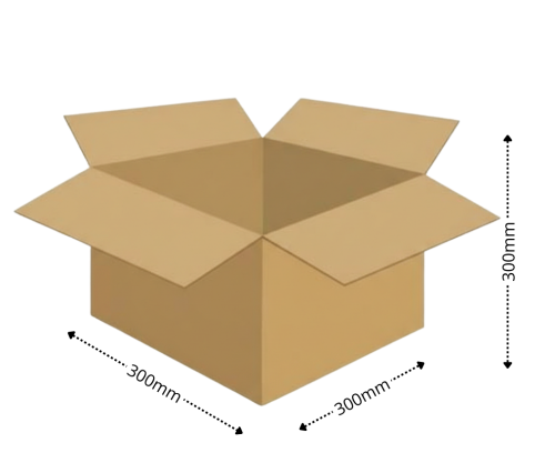 Karton klapowy tekt 5 - 300 x 300 x 300 - 560g fala BC wymiar zewnętrzny