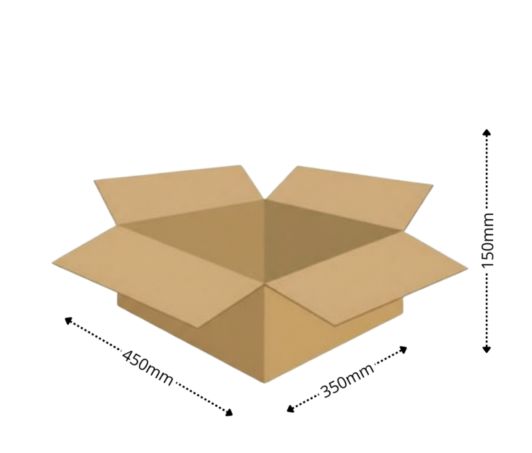 Karton klapowy tekt 5 - 450 x 350 x 150 - 560g fala BC wymiar zewnętrzny