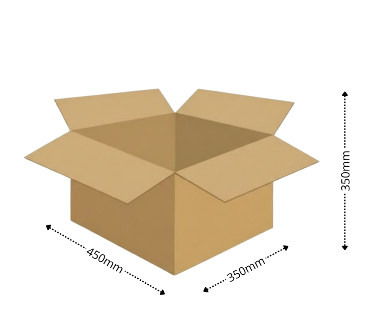 Karton klapowy tekt 5 - 450 x 350 x 350 - 590g fala BC wymiar zewnętrzny