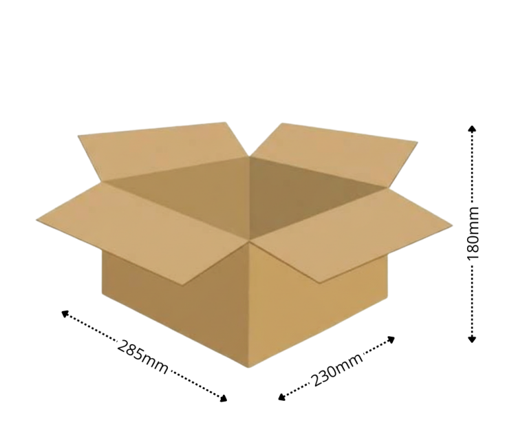 Karton klapowy tekt 3 - 285 x 230 x 180 440g/m2 fala B Nadruk nożyk
