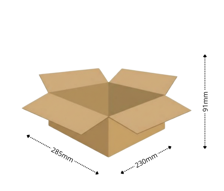 Karton klapowy tekt 3 - 285 x 230 x 91 450g/m2 fala B nadruk nożyk