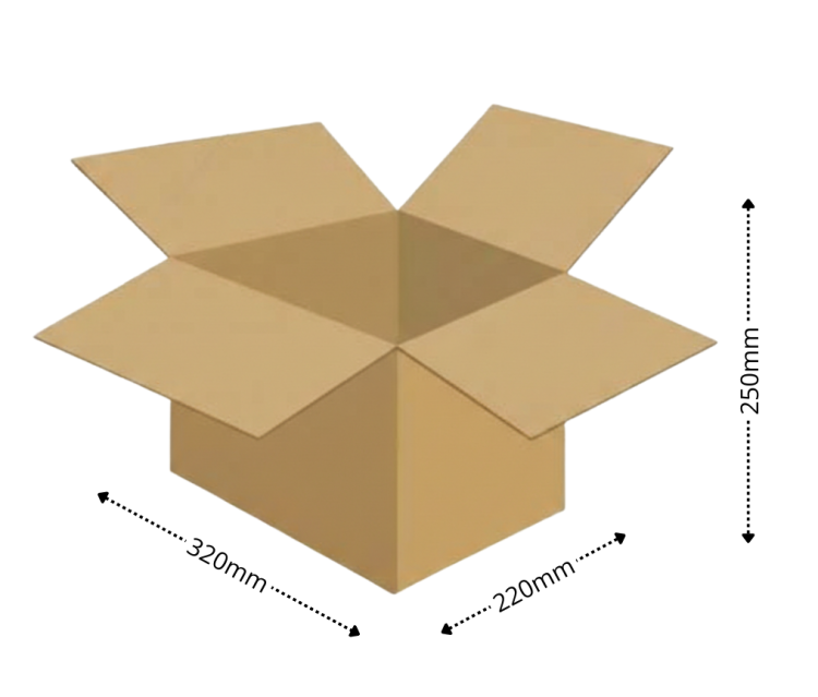 Karton klapowy tekt 3 - 320 x 225 x 250 430g/m2 fala B
