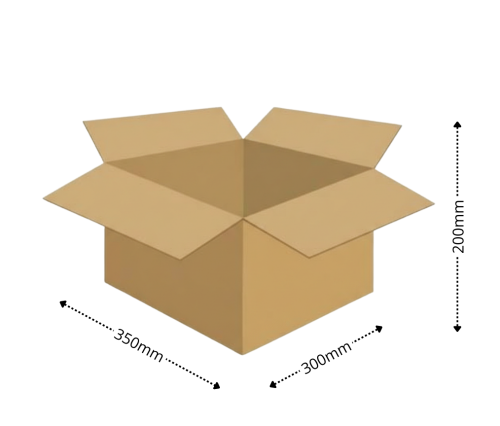 Karton klapowy tekt 3 - 350 x 300 x 200 420g/m2 fala C wymiar zewnętrzny