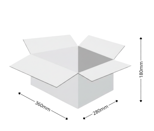 Karton klapowy tekt 3 - 360 x 280 x 180 tektura biała fala B 450g