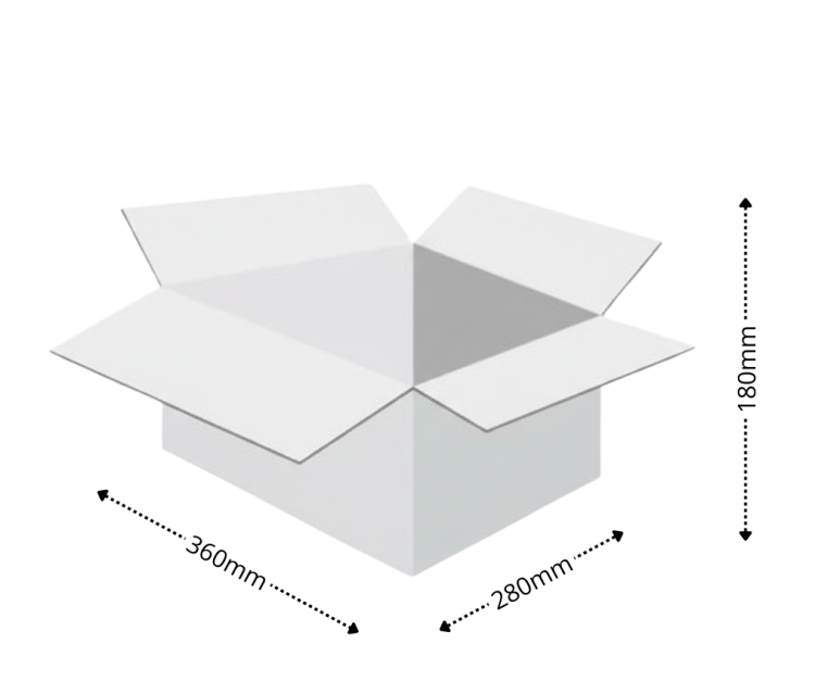 Karton klapowy tekt 3 - 360 x 280 x 180 tektura biała fala B 450g