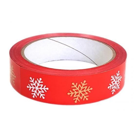 Taśma pakowa ŚWIĄTECZNA CZERWONA 24 x 60