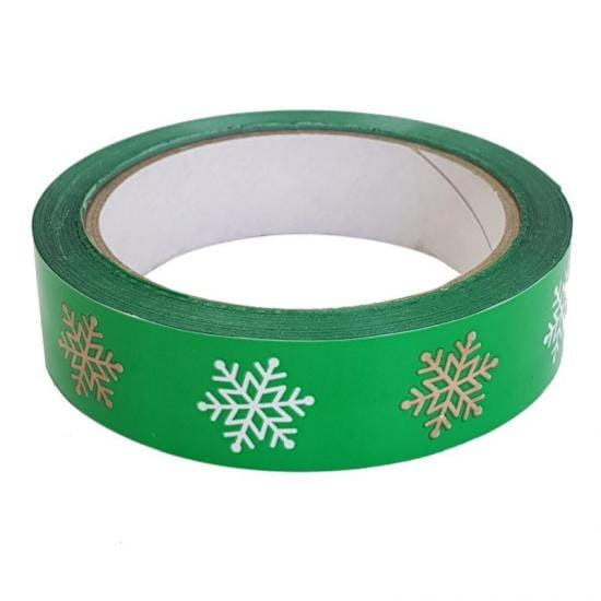 Taśma pakowa ŚWIĄTECZNA ZIELONA 24 x 60