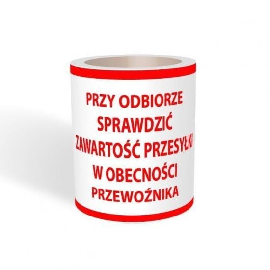 Etykieta PRZY ODBIORZE SPRAWDZIĆ 100 x 100 /rolka 100 szt