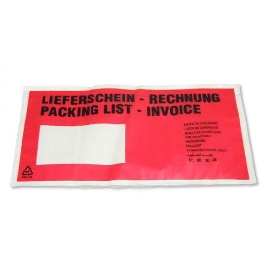 Koperty kurierskie "przylgi" DL czerwona 1000 szt