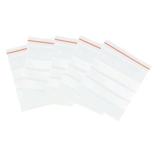 Woreczki z zamk. strunowym - 40 x 60 mm BIAŁY PASEK (100 szt)