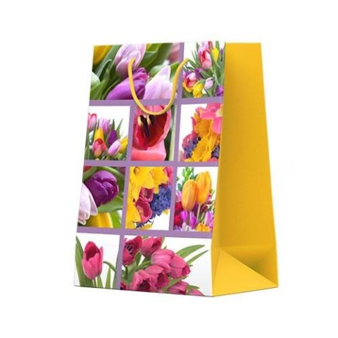 Torebka na prezent 17,5 x 11 x 23 cm motyw kwiatowy 3