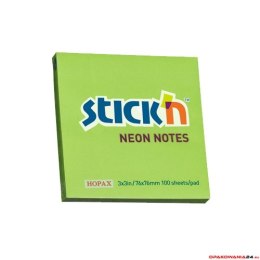 Notes samop.76x76 Zielony neon STICK`N 1