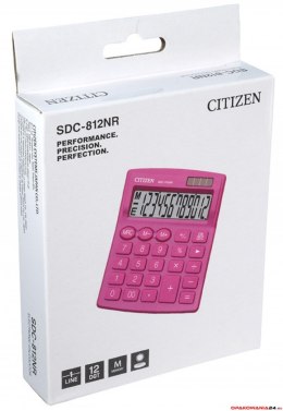Kalkulator biurowy CITIZEN SDC-812NRPKE, 12-cyfrowy, 127x105mm, różowy