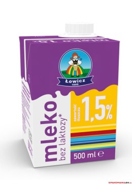 Mleko ŁOWICZ UHT bez laktozy 1,5% 0,5l