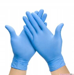 Rękawice nitrylowe L (100) niebieskie