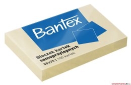 Bloczek samoprzylepne 50x75mm, 100 kartek, zółty BANTEX