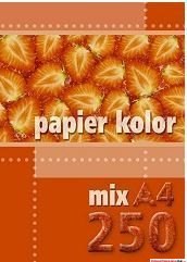 Papier xero A4 80g mix kolorów (250 arkuszy) KRESKA