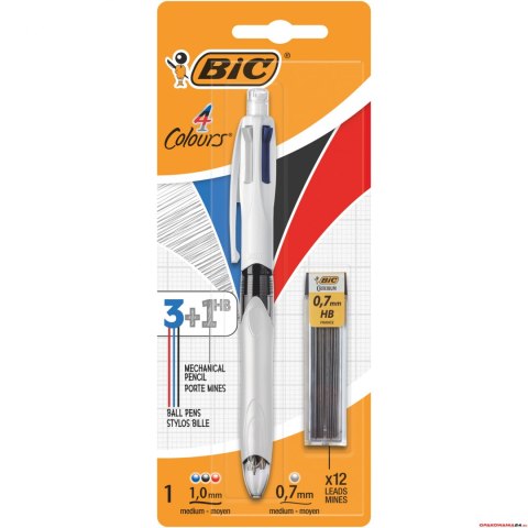 Długopis BIC 4 Colours 3+1 +Refill Blister 1+12szt, 942103