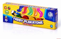 Farby plakatowe Astra 12 kolorów - 20 ml