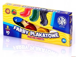 Farby plakatowe Astra 8 kolorów - 10 ml,