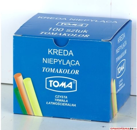 Kreda szkolna niepyląca kolorowa - opakowanie 100 pałeczek mix TO-80201 Toma Kreda szkolna niepyląca kolorowa - opakowanie 100 pałeczek mix TO-80201 Toma
