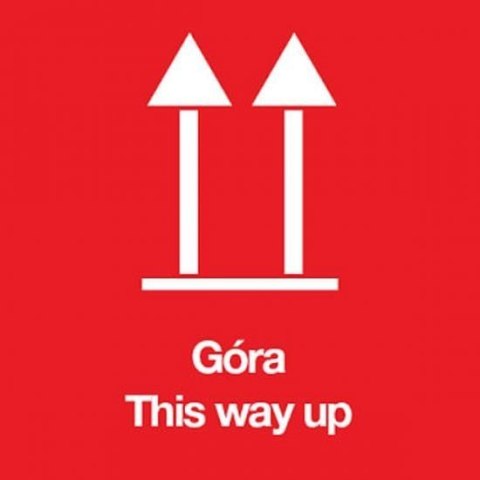 Etykieta GÓRA czerwona (This way up) 100 x 100 /rolka 100 szt