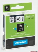 Taśma DYMO D1 - 6 mm x 7 m, czarny / biały S0720780 do drukarek etykiet