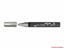 Marker akrylowy, fibrowa koĹ„cĂłwka Ĺ›ciÄ™ta 2-5mm, srebrny TO-400 Toma
