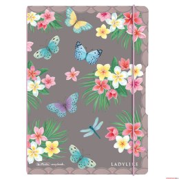 Notatnik A4 2x40 kartek linnia/kratka PP flex ladylike butterfli 50044337 Herlitz