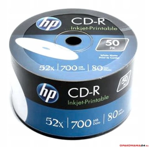 Płyta HP CD-R 700MB 52X (50szt) SZPINDEL WHITE INKJET PRINTABLE CRE00070WIP