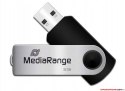 Pamięć Pendrive MediaRange 32GB USB 2.0, obracany, srebrno-czarny, MR911