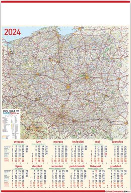 Kalendarz Plakatowy B-1, P20 - MAPA 2024 TELEGRAPH