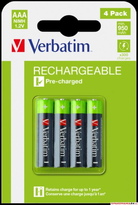 Akumulatory VERBATIM HR3 AAA 950 mAh BLISTER 4szt. 49514