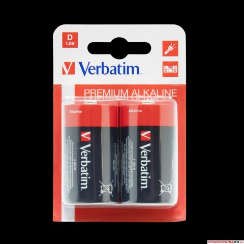 Baterie VERBATIM ALKALICZNE LR20/D 1,5V BLISTER 2szt. 49923