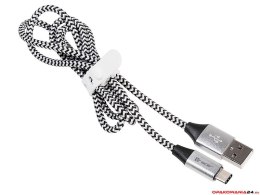 Kabel USB 2.0 TYPE-C A MALE 1m czarny-szary TRACER TRAKBK46266