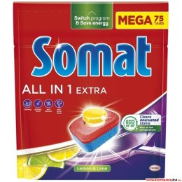 SOMAT Tabletki do zmywarki MEGA 75 szt. All in one Extra Lemon 09282