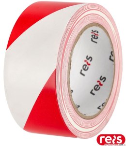 Taśma ostrzegawcza czerwono-biała 50mm x 33m REIS samoprzylepna TASO-WRG CW