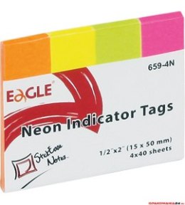 Zakładki indeksujące neon papierowe 15x50 659-4N 150-1244 4kol. po 40k.
